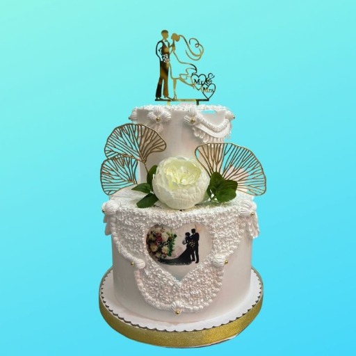 img-2 Tier Wedding cake كعكة زفاف من طبقتين
